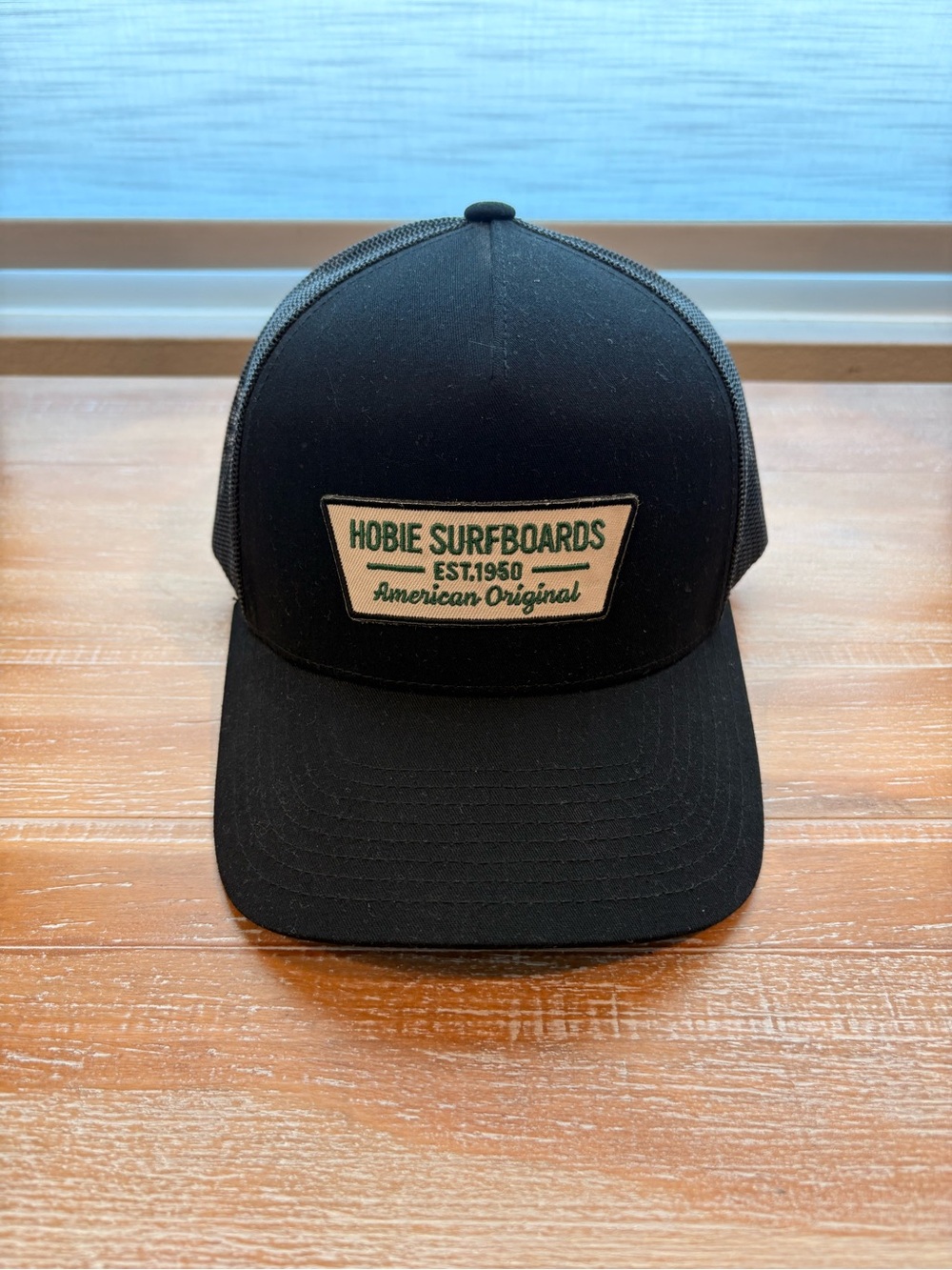 Hobie Black Mesh-Back Trucker Hat with Green Patch